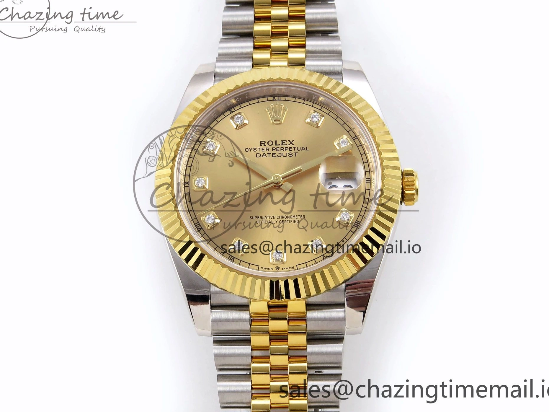 904L Edition SS on SH3235 (Gain Best Dial ARF YG 1:1 Diamonds Bracelet Weight) YG Steel DateJust 41 Jubilee 0516